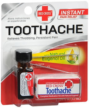 Red Cross - Oral Pain Relief Kit 85% Strength Eugenol Liquid 0.12 oz. - 10742000901