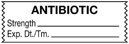 UAL - Drug Label Anesthesia Label Tape Antibiotic Strength_Exp_Dt Tm White 1/2 X 1-1/2 Inch - ULTA045