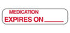 Health Care Logistics Indeed Pre-Printed Label Communication Fill In Medication Expires On ______ White 3/8 X 1-5/8 Inch - 2763