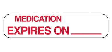 Health Care Logistics Indeed Pre-Printed Label Communication Fill In Medication Expires On ______ White 3/8 X 1-5/8 Inch - 2763