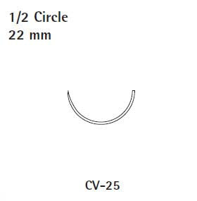 Caprosyn - Suture with Needle Absorbable Uncoated Undyed Suture Monofilament Polyester Size 4 - 0 30 Inch Suture 1-Needle 22 mm Length 1/2 Circle Taper Point Needle - UC-403