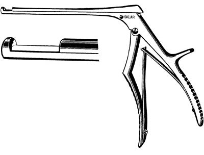 Sklar - Laminectomy Rongeur Love-Kerrison 40° Forward Angled Bite Plier Type Handle with Spring 1 mm Bite X 6 Inch Length - 42-3441