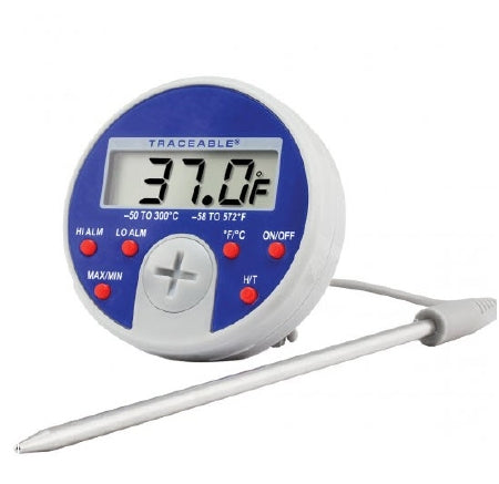 Control 3 Holdings LLC Traceable Full-Scale Plus Laboratory Thermometer Fahrenheit / Celsius -4° to +572°F (-20° to +300°C) Stainless Steel Probe Multiple Mounting Options Battery Operated - 4368
