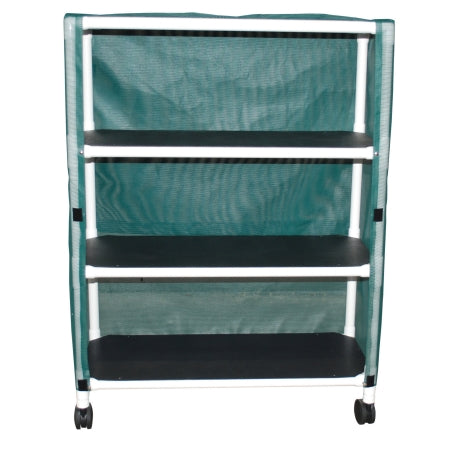 Echo - Linen Cart with Cover 3 Shelves 100 lbs. per Shelf Weight Capacity PVC 3 Inch Casters - Mjm International - E345-3C