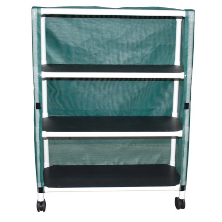 Echo - Linen Cart with Cover 3 Shelves 100 lbs. per Shelf Weight Capacity PVC 3 Inch Casters - E345-3C