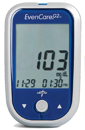 EvenCare G2 - Blood Glucose Meter 6 Second Results Stores Results 7 , 14 and 30 Day Averaging Auto Coding - MPH1540