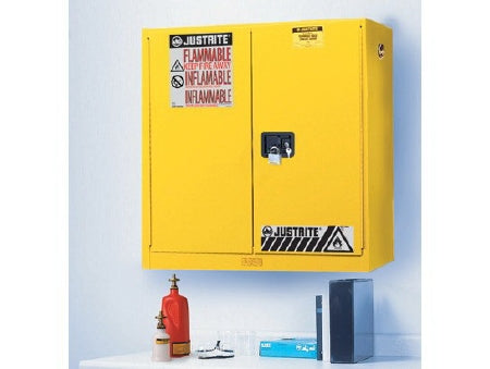 Fisher Scientific Sure-Grip EX Flammable Safety Cabinet Wall Mount Steel 3 Shelf 2-Keyed, With Cylinder Lock - 17-985-60