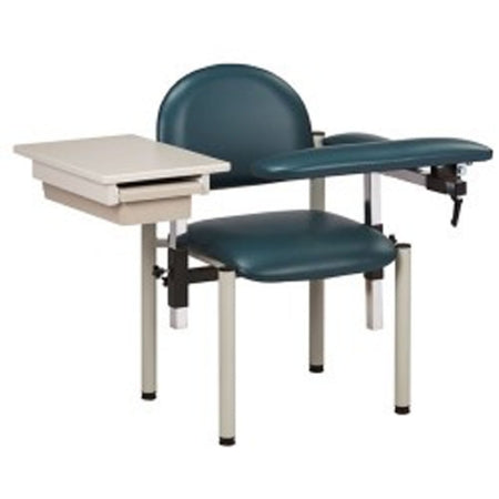 Clinton Industries SC Series Blood Drawing Chair with Drawer Single Adjustable Flip Armrest Cappuccino - 6059-U-3CO