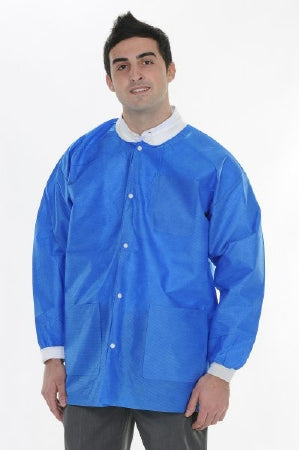 Valumax International ValuMax Extra-Safe Lab Jacket Royal Blue Large Long Sleeves Hip Length - 3630RYL