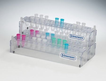 Bel-Art Products Stack Rack Microcentrifuge Tubes Microcentrifuge Tube Rack 24 Place 1.5 mL - 2 mL Tube Size Clear 1-3/4 X 2-1/2 X 10-5/8 Inch - 18908-0015