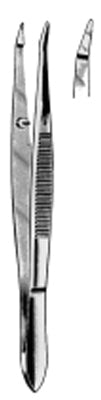 Marina Medical - Dressing Forceps Barraquer-Kurth 4 Inch Length Stainless Steel NonLocking Thumb Handle Straight With Tying Platform - 060-341