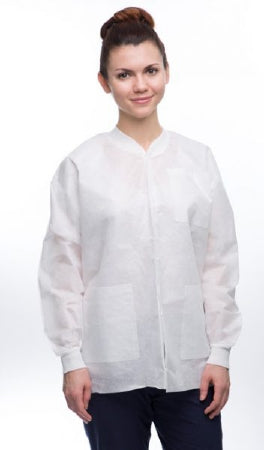 Valumax International ValuMax Easy Breathe Lab Jacket White Large Long Sleeves Hip Length - 3530WHL