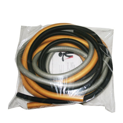 CanDo - Exercise Resistance Tubing Set Black / Silver / Gold 6 Foot Length X-Heavy to 3X-Heavy Resistance - 10-5689