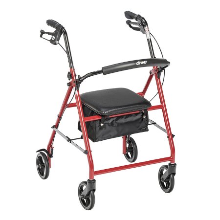 drive - 4 Wheel Rollator Red Adjustable Height / Folding Steel Frame - R800RD