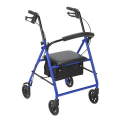 Drive Medical Drive 4 Wheel Rollator drive Blue Adjustable Height Steel Frame - R800BL