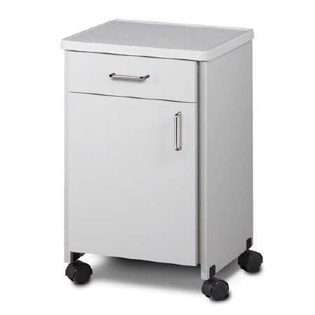 Clinton Industries 8720-A Model Mobile, Molded Top Bedside Cabinet Gray 16 X 18 X 29-1/4 Inch 1 Drawer - 8720-A2-GR