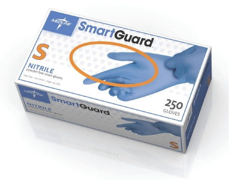 SmartGuard - Exam Glove Small NonSterile Nitrile Standard Cuff Length Textured Fingertips Blue Chemo Tested - Medline - SG311