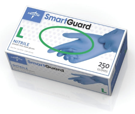 SmartGuard - Exam Glove Large NonSterile Nitrile Standard Cuff Length Textured Fingertips Blue Chemo Tested - SG313