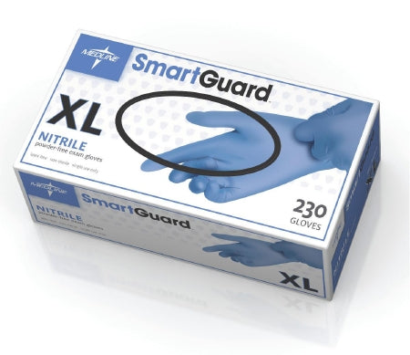 SmartGuard - Exam Glove X-Large NonSterile Nitrile Standard Cuff Length Textured Fingertips Blue Chemo Tested - Medline - SG314