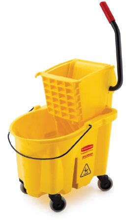 Saalfeld Redistribution Rubbermaid Mop Bucket with Wringer 26 Quart Yellow - FG748000YEL