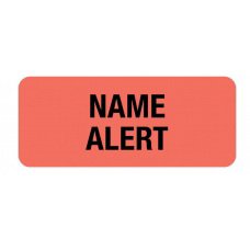 First Healthcare Products - Pre-Printed Label Advisory Label Red Paper NAME ALERT Black Alert Label 15/16 X 2-1/4 Inch - 50772