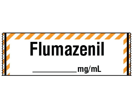 Shamrock Scientific Shamrock Pre-Printed Label Anesthesia Label Flumazenil / _____ mg/mL Orange / White 1/2 X 500 Inch - SA-2110