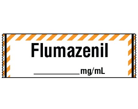 Shamrock - Drug Label Anesthesia Label Tape Flumazenil_mg/mL Orange / White 1/2 X 1 Inch - SA-2110