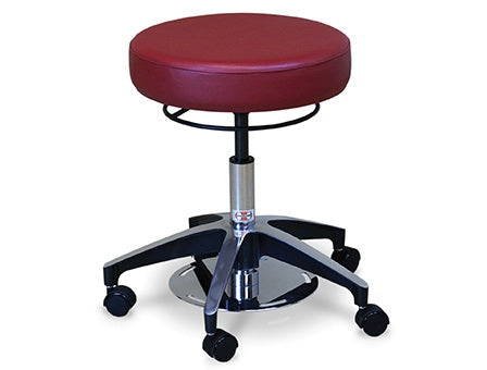 Hausmann Industries Operator Stool Pneumatic Foot & Hand Control 5 Casters Gray - 2154-709