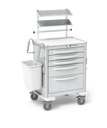 Waterloo Industries Suture Cart Aluminum 24.5 X 29 X 39 Inch 5 Drawers Gray, Blue - UMGKA-33369-DKB