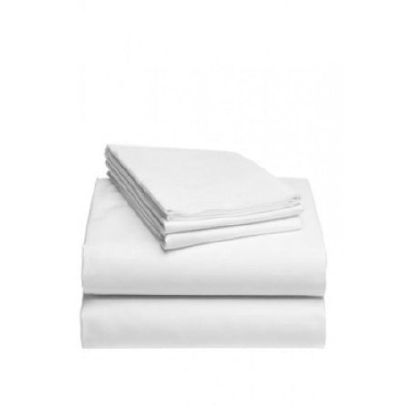 Beacon Linens Bed Sheet Flat 66 X 104 Inch White Polyester Microfiber Reusable - BL-005