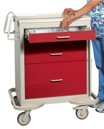 Alimed AliMed Emergency Cart Plastic / Stainless Steel 25 X 32 X 39.75 Inch 4 Drawers Two-Tone - 935950/BEIGE/TWOT