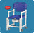IPU Elite Commode / Shower Chair Fixed Arm PVC Frame With Backrest - ELT817 P G