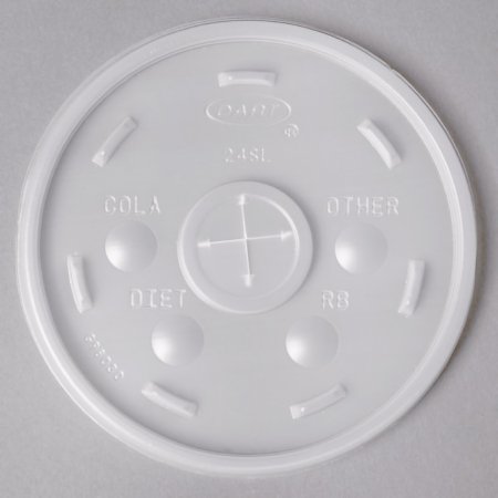 Dart - Drinking Cup Lid Plastic, Straw Slotted - 24SL05