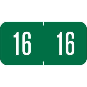 Tabbies Pre-Printed Label Chart Tab 16|16 Green 3/4 X 1-1/2 Inch - 94616