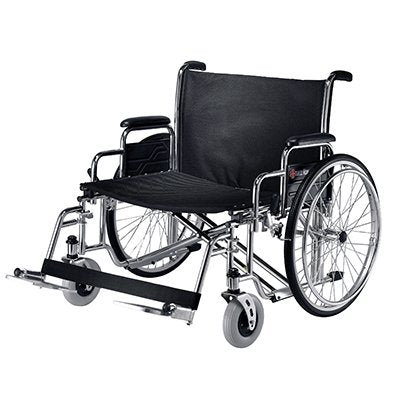 Merits Health Products Bariatric Wheelchair Zion Heavy Duty Desk Length Arm Removable Arm Style Composite Mag Wheel Black Upholstery 26 Inch Seat Width 600 Lbs. Weight Capacity - N472FMDZMU