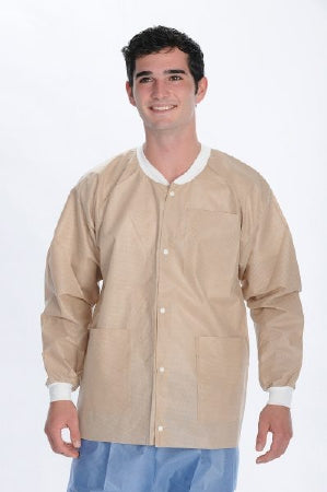 Valumax International ValuMax Extra-Safe Lab Jacket Tan Large Long Sleeves Hip Length - 3630TNL