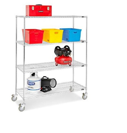 Uline - Mobile Shelving 4 Shelves Adjustable 24 X 60 X 78 Inch - H-4258