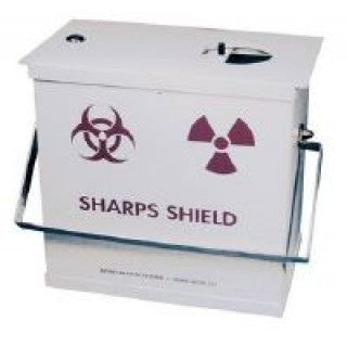 Biodex Medical Systems Beta and Gamma Sharps Container Shield 10 H X 11-3/4 W X 7-1/2 L Inch White Sliding Port Chimney Lid - 039-330