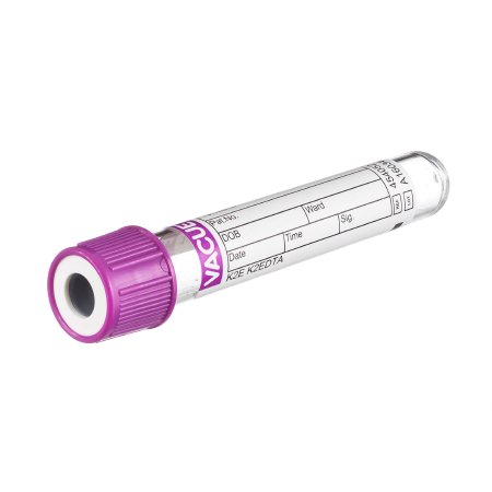 Vacuette - VACUETTE Venous Blood Collection Tube K2 EDTA Additive 13 X 75 mm 1 mL Lavender / White Ring Pull Cap Polyethylene Terephthalate (PET) Tube - 454052