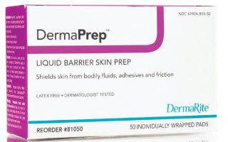 Dermarite Industries Skin Barrier Wipe Dermaprep 60% Strength Isopropyl Alcohol Individual Packet Nonsterile - 81050