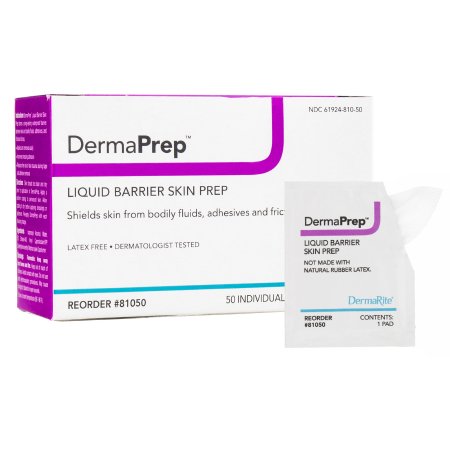 DermaPrep - Skin Barrier Wipe 60% Strength Isopropyl Alcohol Individual Packet NonSterile - 81050