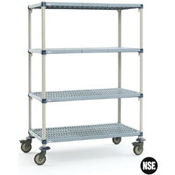 MetroMax Q - Stem Caster Cart 24 X 60 X 69 Inch Blue 24 X 60 Inch, Open Grid Shelves - Q566EG3
