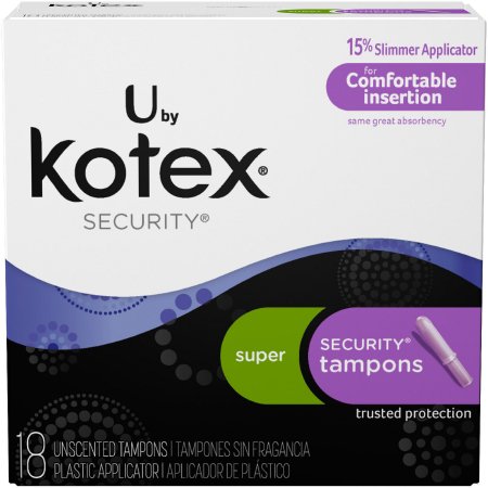 Kimberly Clark U by Kotex Security Tampon Super Absorbency Plastic Applicator - 15882