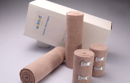 Welmed - Elastic Bandage 2 Inch X 5 Yard Standard Compression Clip Detached Closure Tan NonSterile - 1740-402152