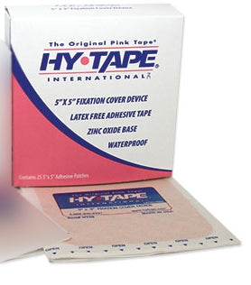 Hy-Tape International Hy-Tape Medical Tape Patch Zinc Oxide-Based Adhesive 5 X 5 Inch Pink NonSterile - HT55
