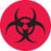 Market Lab - Pre-Printed Label Warning Label Red Paper Biohazard / Symbol Black Biohazard 3/4 Inch - 8044
