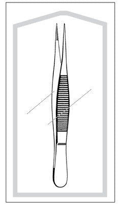 Econo - Splinter Forceps 3-1/2 Inch Length Floor Grade Pakistan Stainless Steel Sterile NonLocking Thumb Handle Straight Fine Point Serrated Tips - 96-2765
