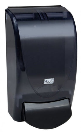 Deb Deb ProLine Curve Skin Care Dispenser Transparent Black ABS Plastic Push Bar 1 Liter Wall Mount - 91106