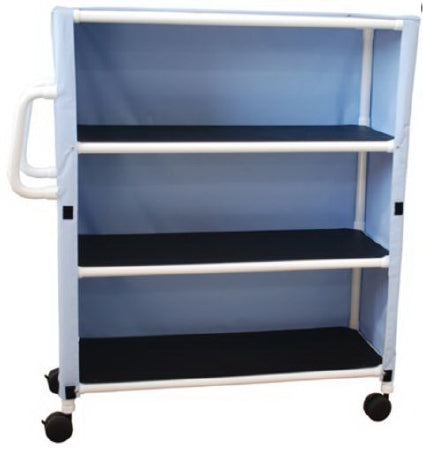 Mjm International - Linen Cart with Cover 3 Shelves 125 lbs. per Shelf Weight Capacity PVC 4 Inch Twin Casters - 345-3C-4