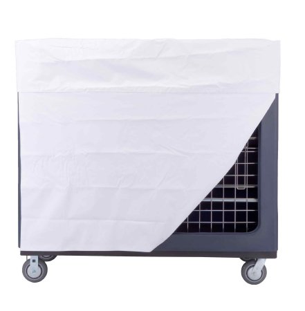 R & B Wire Products - Cart Cover White Vinyl 12 X 31 X 60 Inch / 31 X 44 X 60 Inch (Flap Down) Hook and Loop Closure - 852W